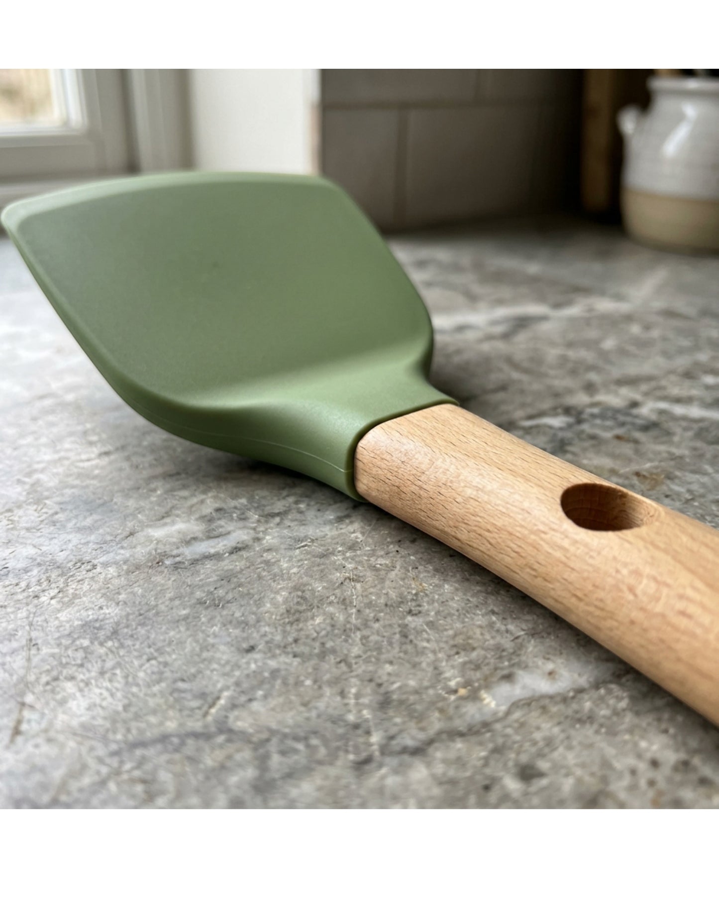 Gaue Silicone Wok Turner Basil Wood Handle 12 in