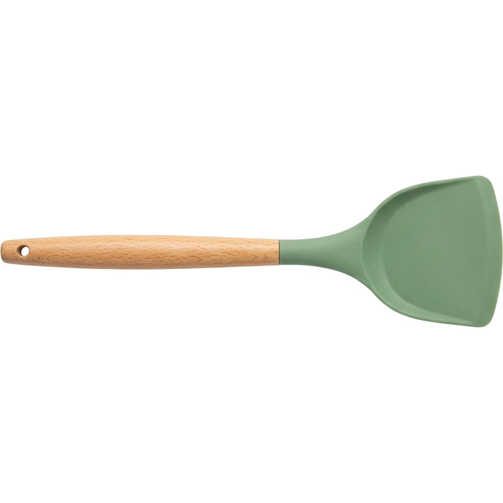 Gaue Silicone Wok Turner Basil Wood Handle 12 in