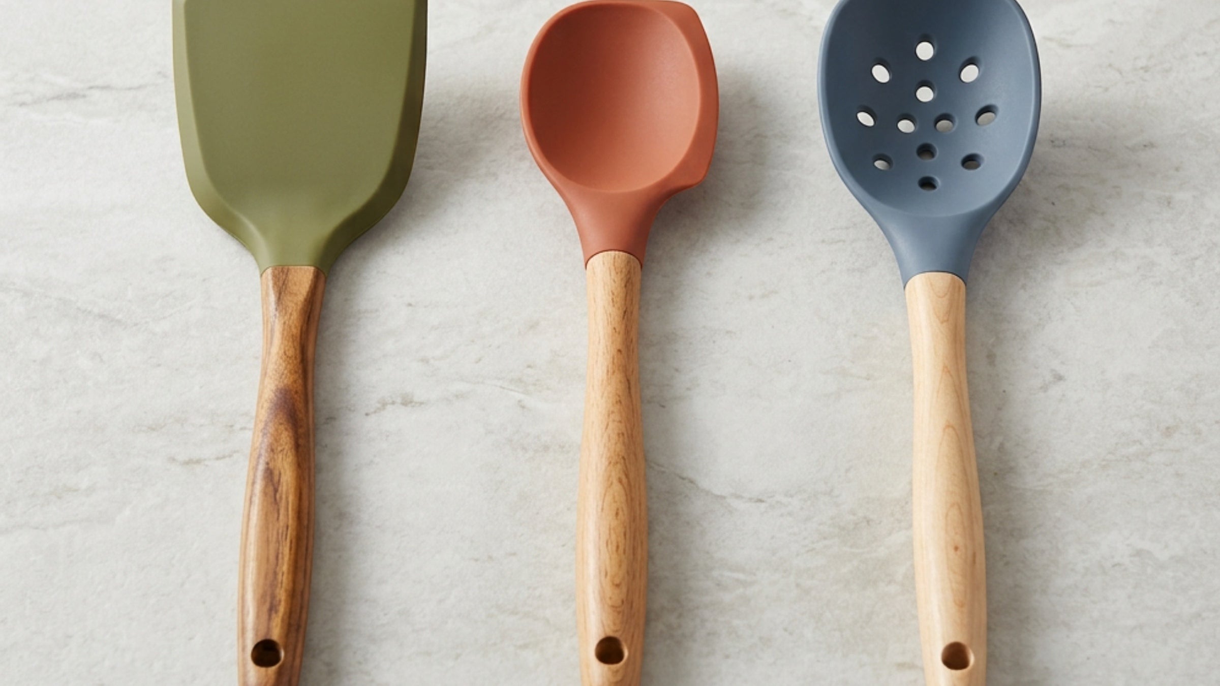 Gaue Wood-Handle Silicone Spatulas and Spoons